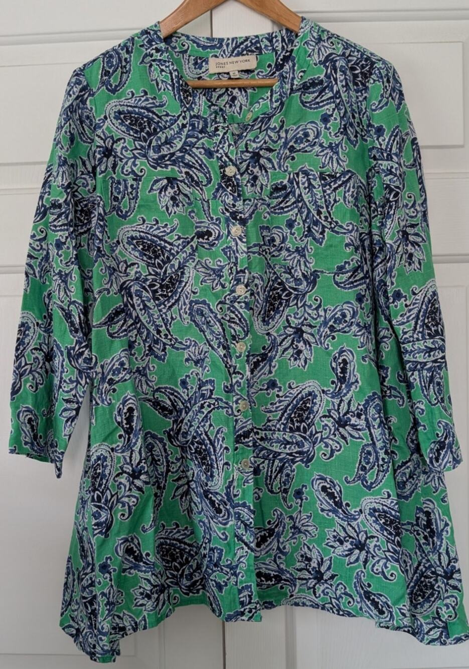 Jone New York Linen Paisley Tunic Top